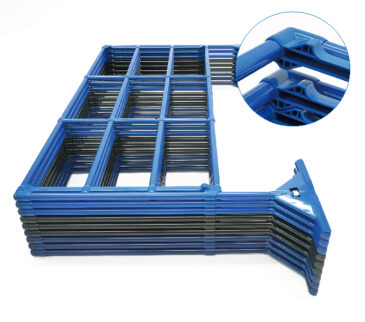 独自の形状設計で、平積みや運搬時のズレ・崩れを防ぎます